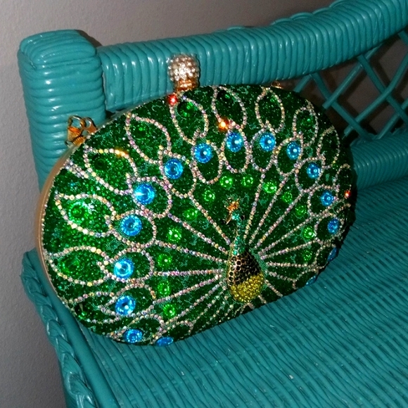 Handbags - Beaded Formal Peacock Purse